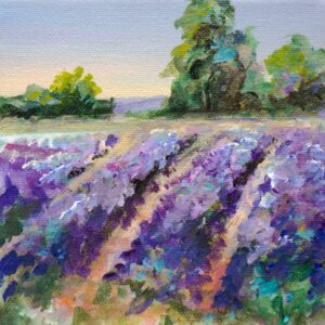 Lavender Field IV, 6x6, price on request